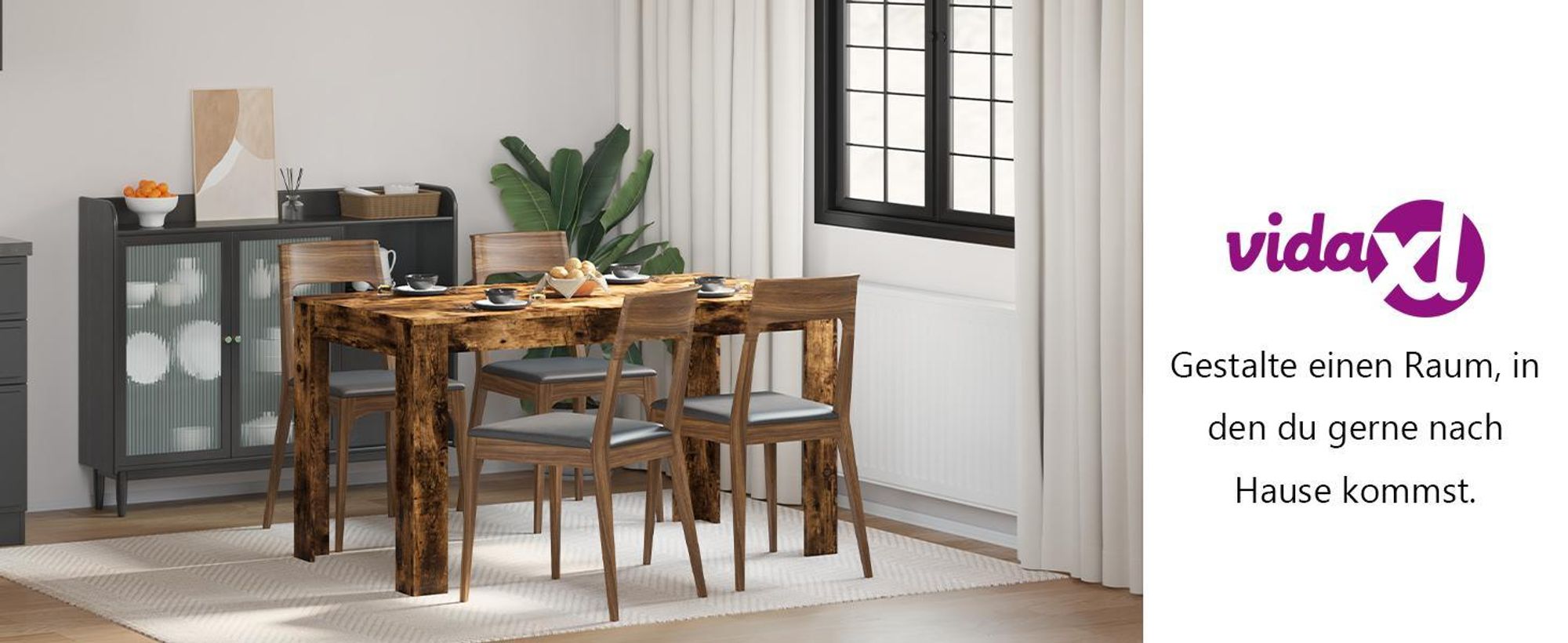 vidaXL Esstisch Räuchereiche 140x74,5x76 cm Holzwerkstoff
