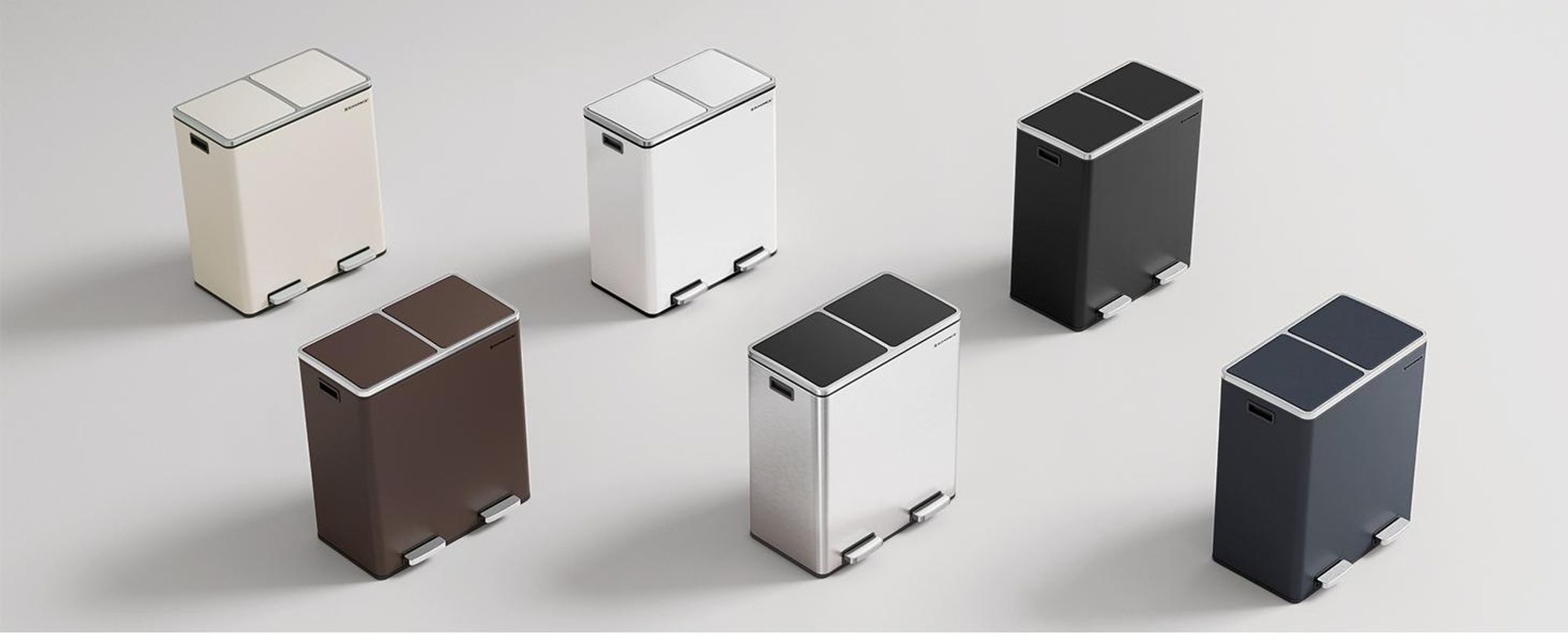 SONGMICS Mülleimer Mülltrennsystem, mit 2 Fächern, 2 x 30 L, Küche