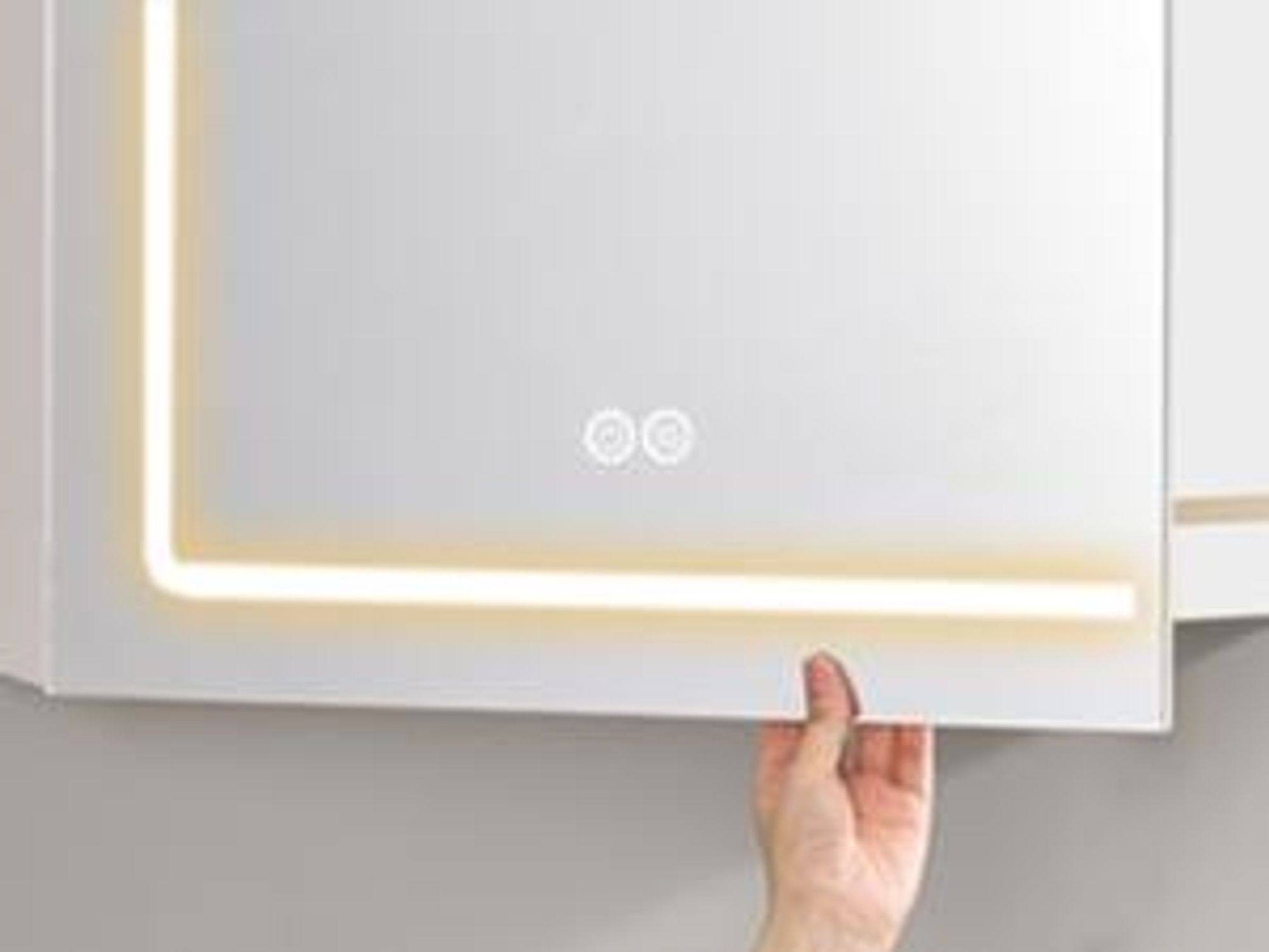 Wandschrank mit Spiegel und LED-Beleuchtung, Vergrößerungsspiegel