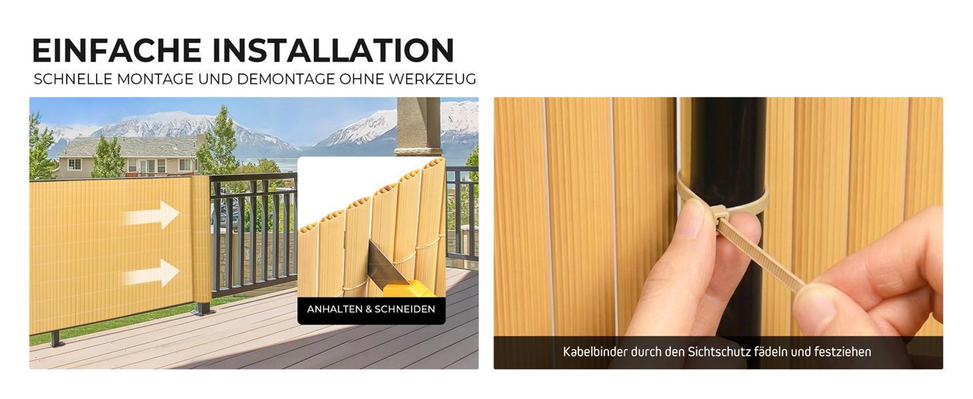 paramondo PVC Sichtschutzmatte StrongLine, 180 x 300 cm, grau wetterfest, UV-beständig & robust für Balkon, Terrasse und Garten
