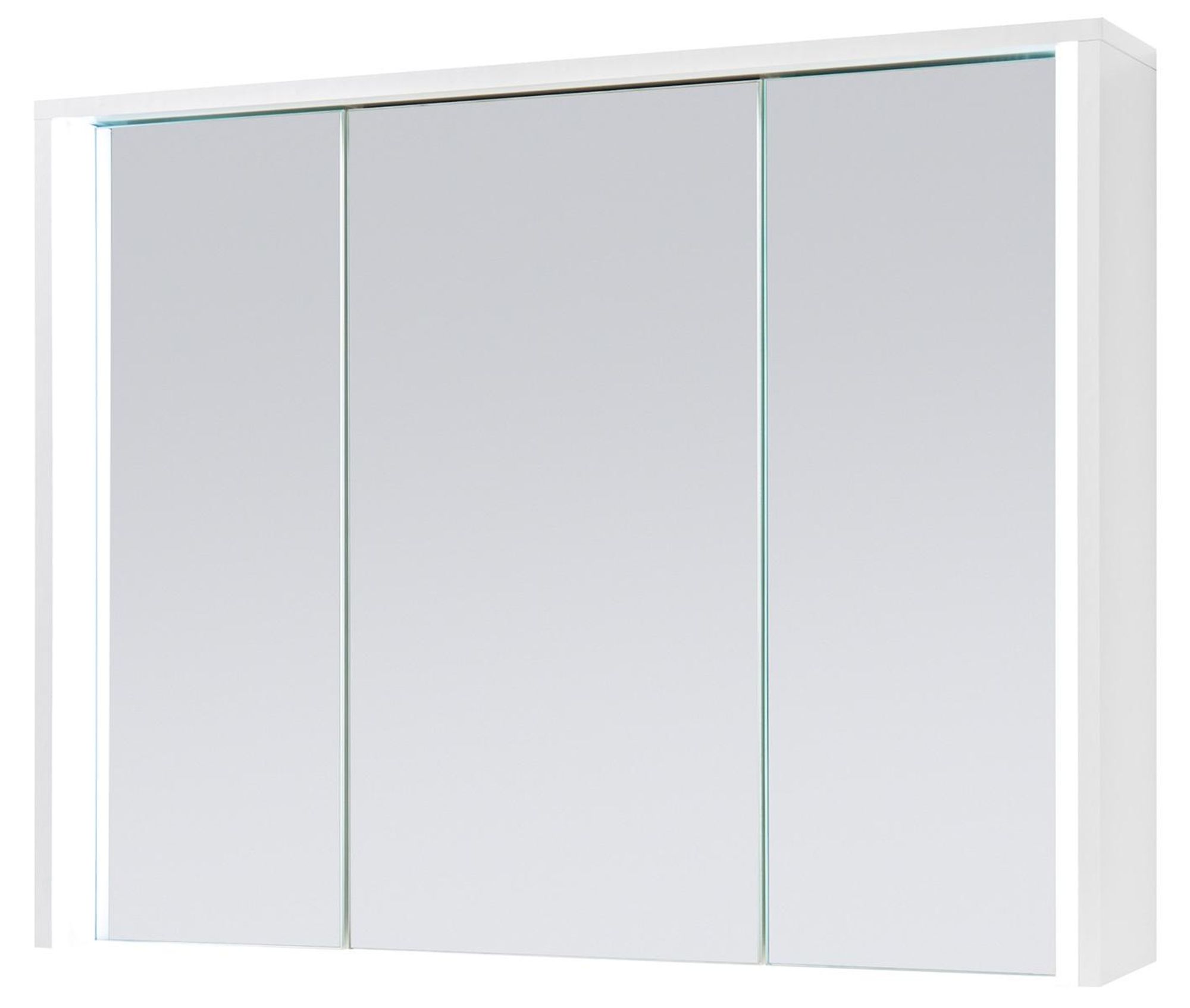 Kirkja III Spiegelschrank – moderner Badschrank mit LED-Beleuchtung und 6 Einlegeböden