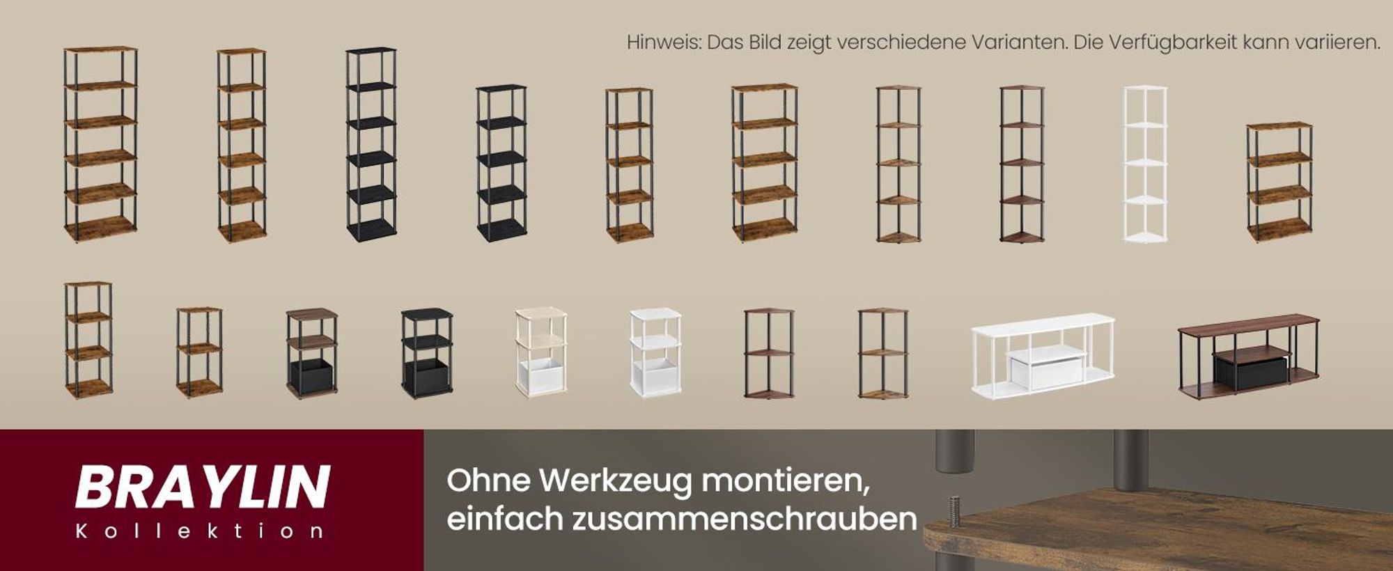 VASAGLE Superschnelle werkzeuglose Montage, Regal mit 6 Ebenen, Standregal, Aufbewahrungsregal, 23,8 x 38 x 173,4 cm, Wohnzimmer, Schlafzimmer, Küche