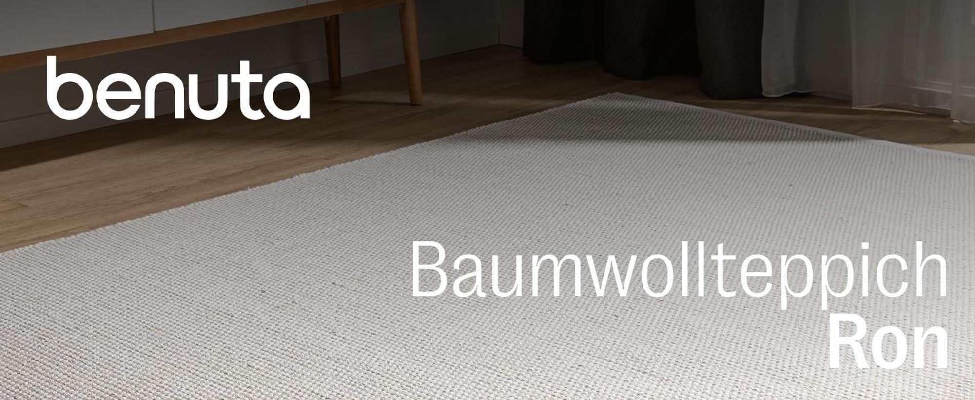 benuta Teppich Wohnzimmer Baumwollteppich Ron Creme 120x170 cm Wohnzimmerteppich Baumwolle Rechteckig