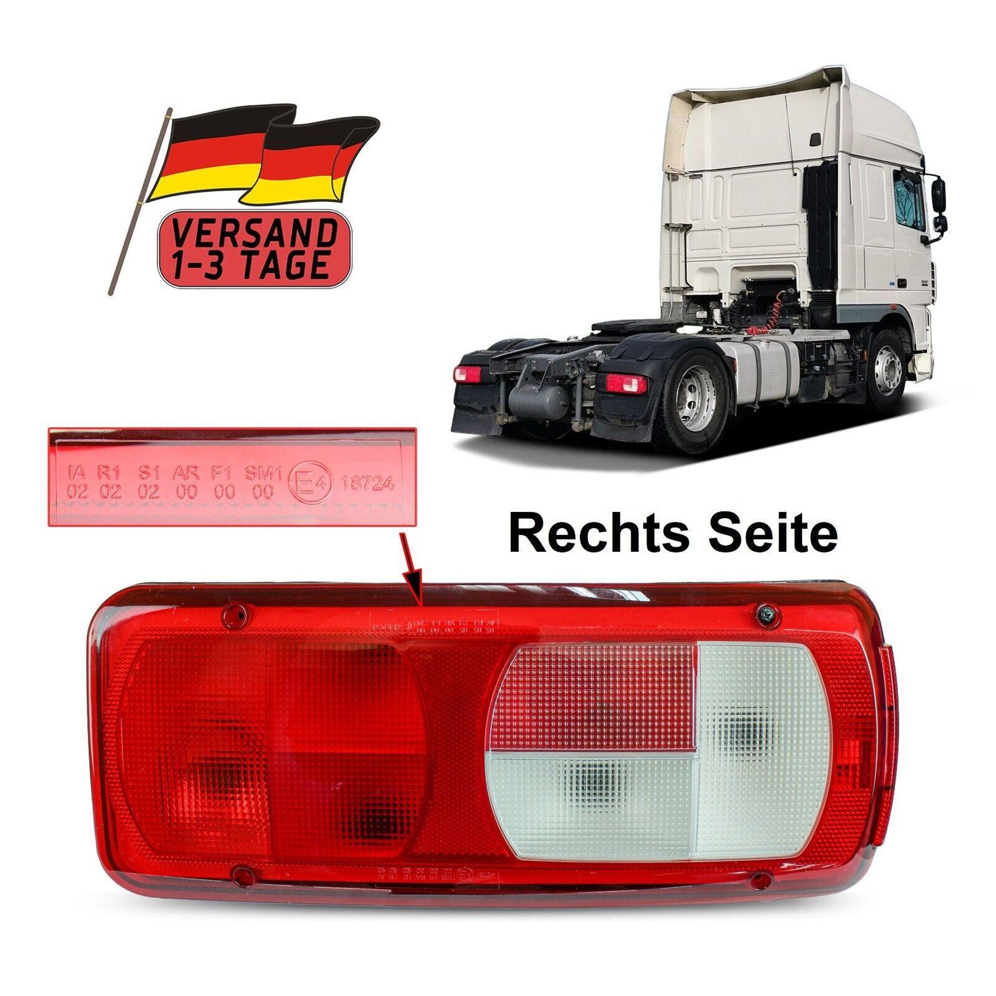 2x Heckleuchte Rückleuchte Für DAF 106 XF CF 105 E-prüf LKW Links + Rechts