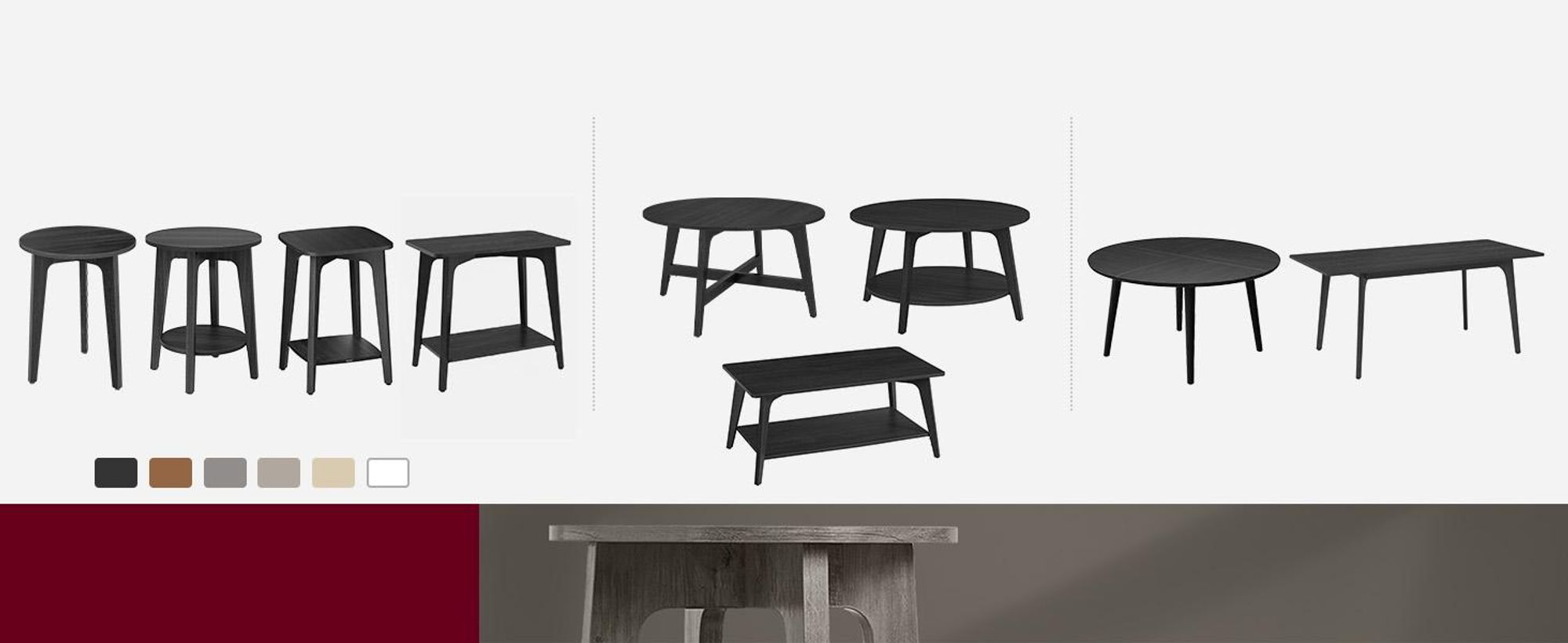 VASAGLE Couchtisch rund, 80 cm Wohnzimmertisch, konische Beine, braun