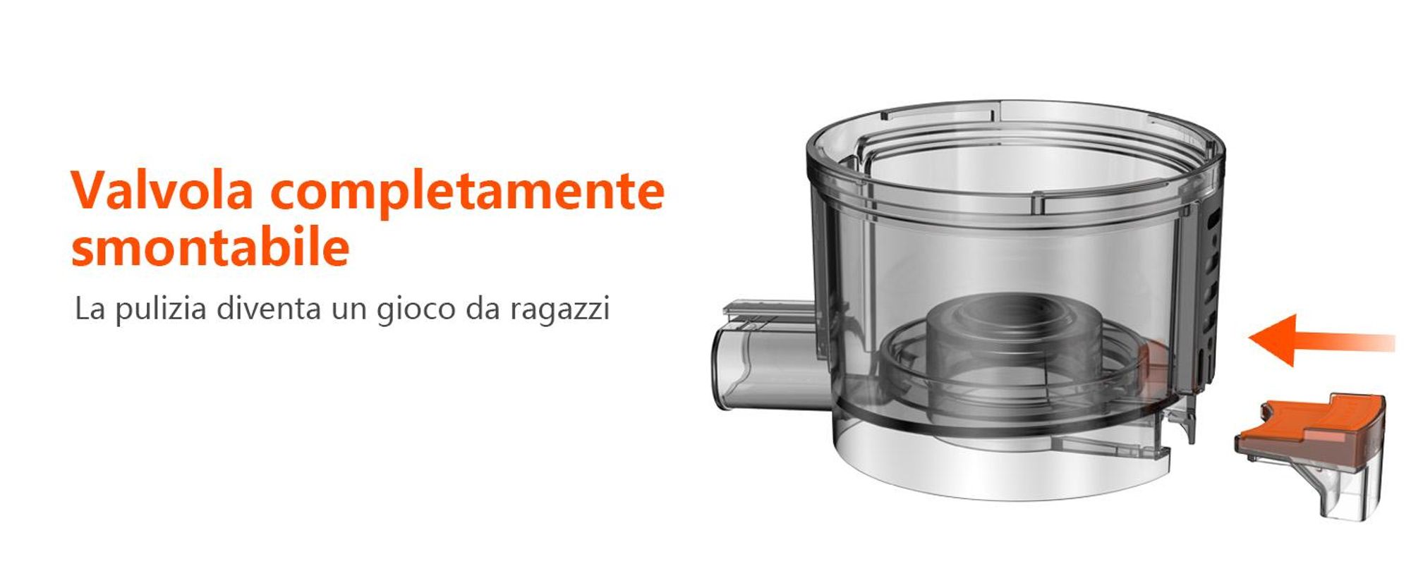 CelerySpec SJ-048-EU-SS Lento Spremiagrumi - 250W Potenza 1.8L Ampia capacità Due aperture di alimentazione da 130 mm e 45 mm - Argento
