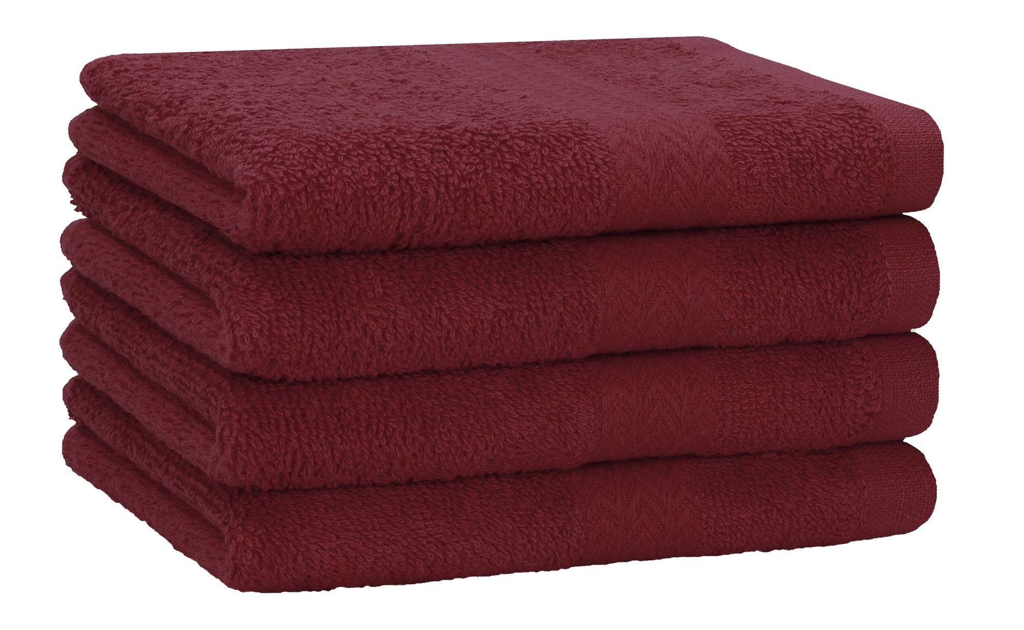 Betz 4 Stück Handtücher 50x100 cm PREMIUM  100% Baumwolle  Farbe: dunkelrot