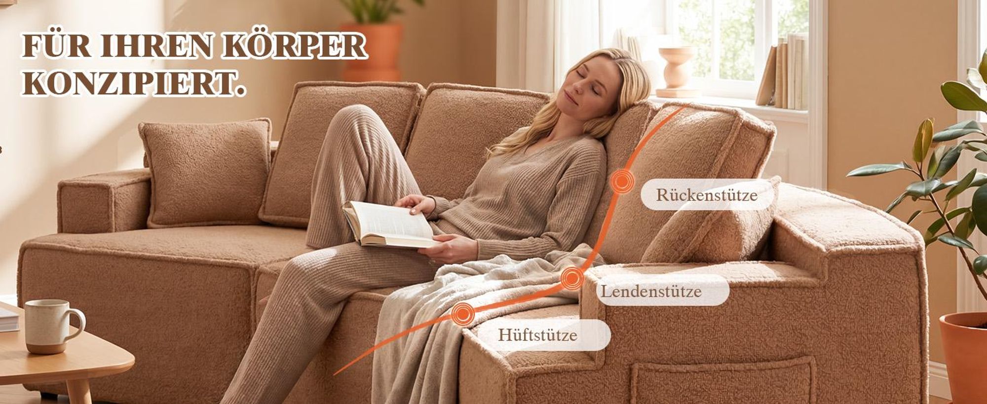 COMHOMA Sofa, modulares Schlafsofa, Polstersofa, 3-Sitzer Sofa, Flexible Sektionscouch,mit Aufbewahrungstasche, Couch mit schlaffunktion, Keine Montag
