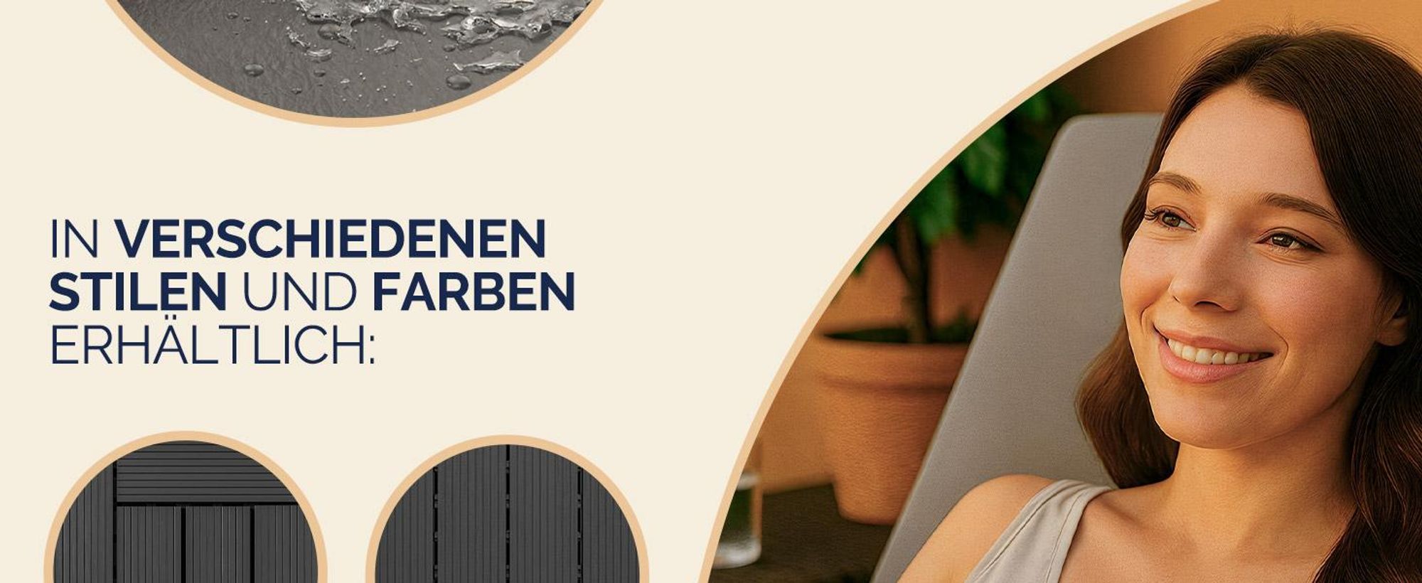 CASARIA WPC Fliesen 30x30 cm 44er Set 4m? Stecksystem Drainage Zuschneidbar Terrasse Balkon Garten klick Klassik Anthrazit
