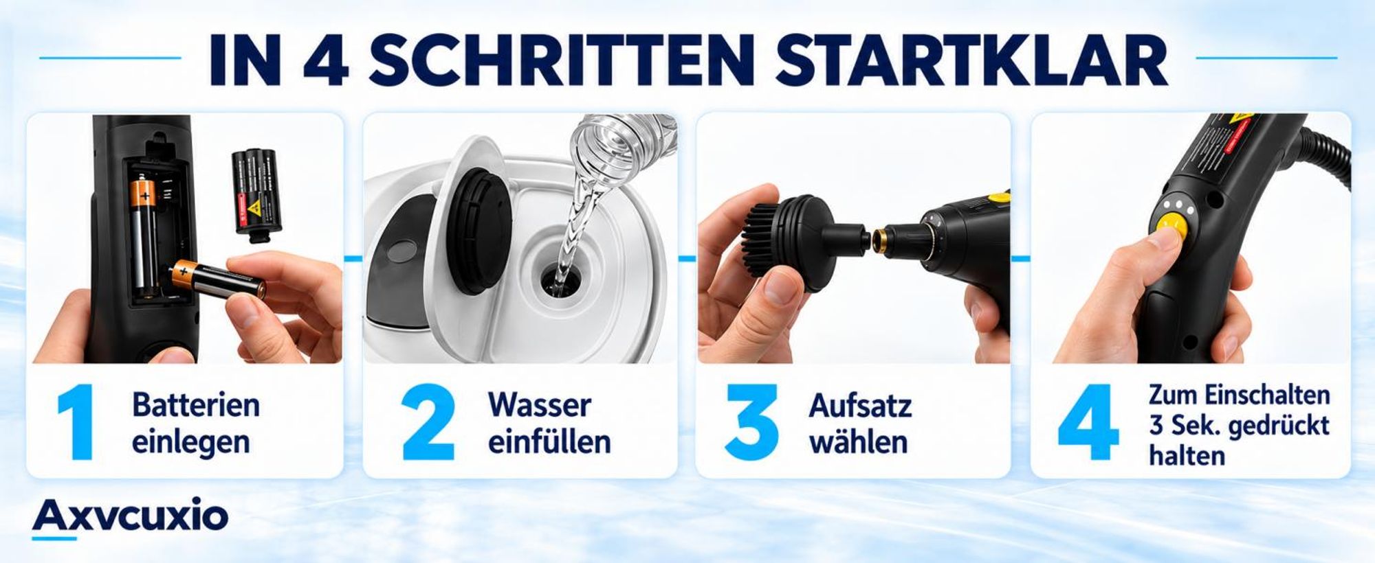 2500W Hand Dampfreiniger für alles mit 15 Zubehör, 4.5bar Dampfdruck 1,6L Tank,Mehrzweck-Dampfgarer, Tragbarer Steam Cleaner für Fenster, Küche, Boden