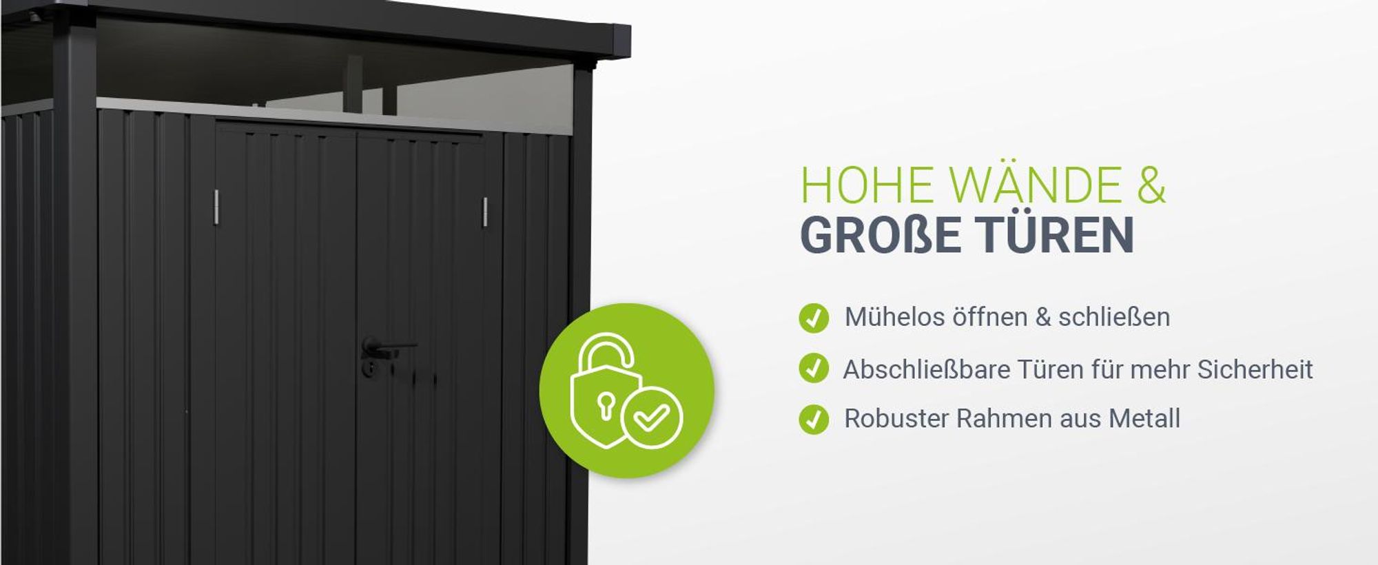 Juskys Metall Gerätehaus Luzern 7,8 m² - wetterfest & abschließbar - Anthrazit