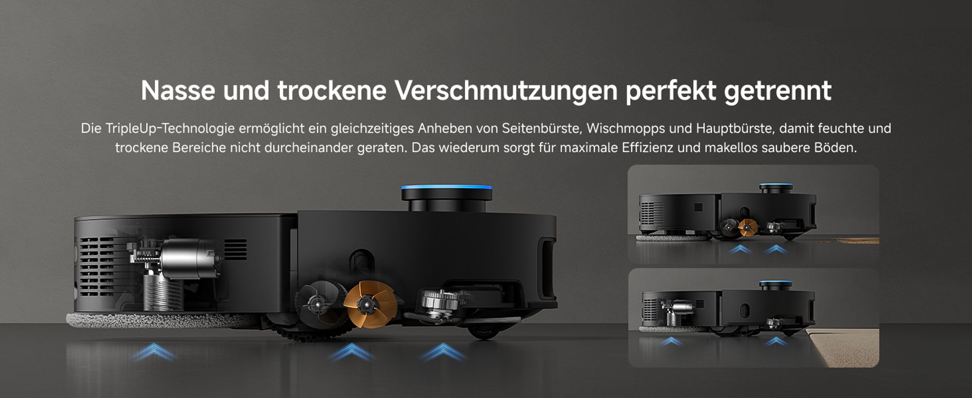 DREAME X50 Master Staubsaugerroboter mit 24,9cm Basisstation,Automatisches Nachfüllen＆Entleeren,Nachlaufsystem,AI Hindernisvermeidung,20000Pa, Schwarz