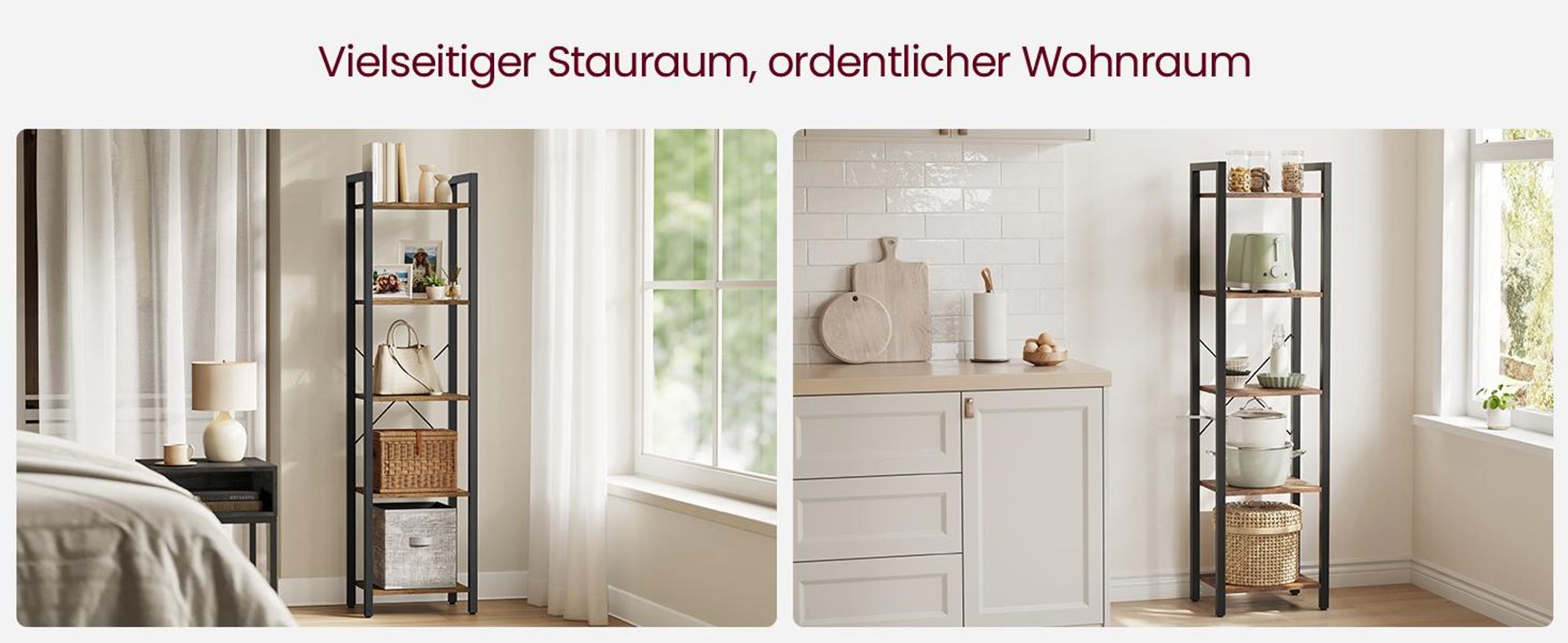 VASAGLE Bücherregal, Standregal, Aufbewahrungsregal 5 Ebenen Stahlgestell