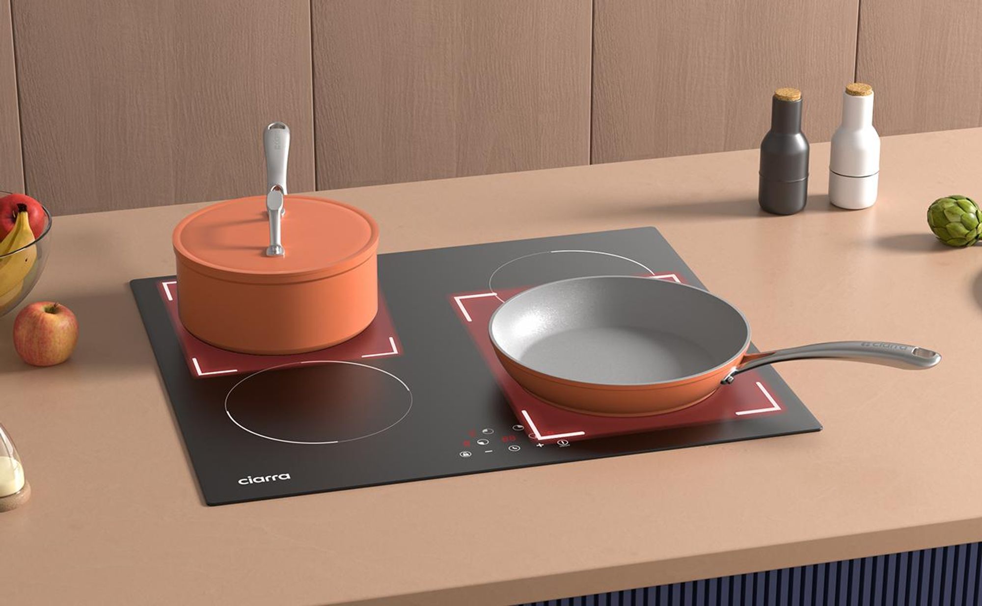 CIARRA Table de cuisson à induction encastrable 60 cm Table de cuisson à induction 4 zones VM4BIH-D