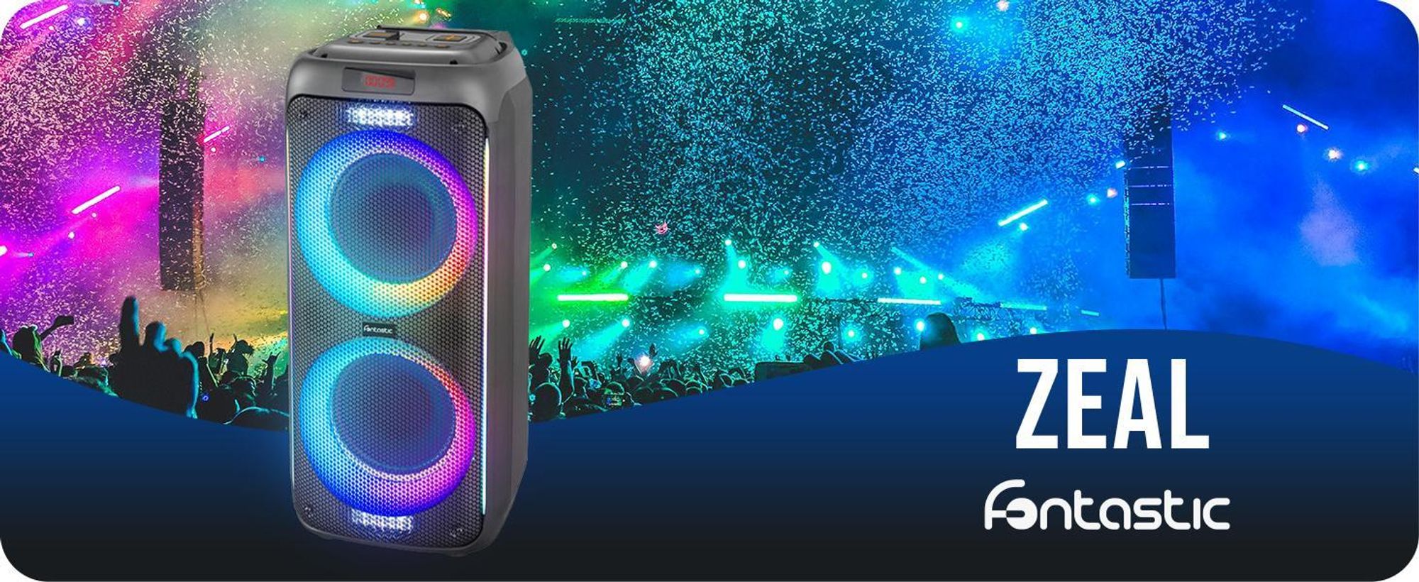 Fontastic Karaoke Bluetooth Lautsprecher mit LED und Rollen zum transportieren ohne Probleme