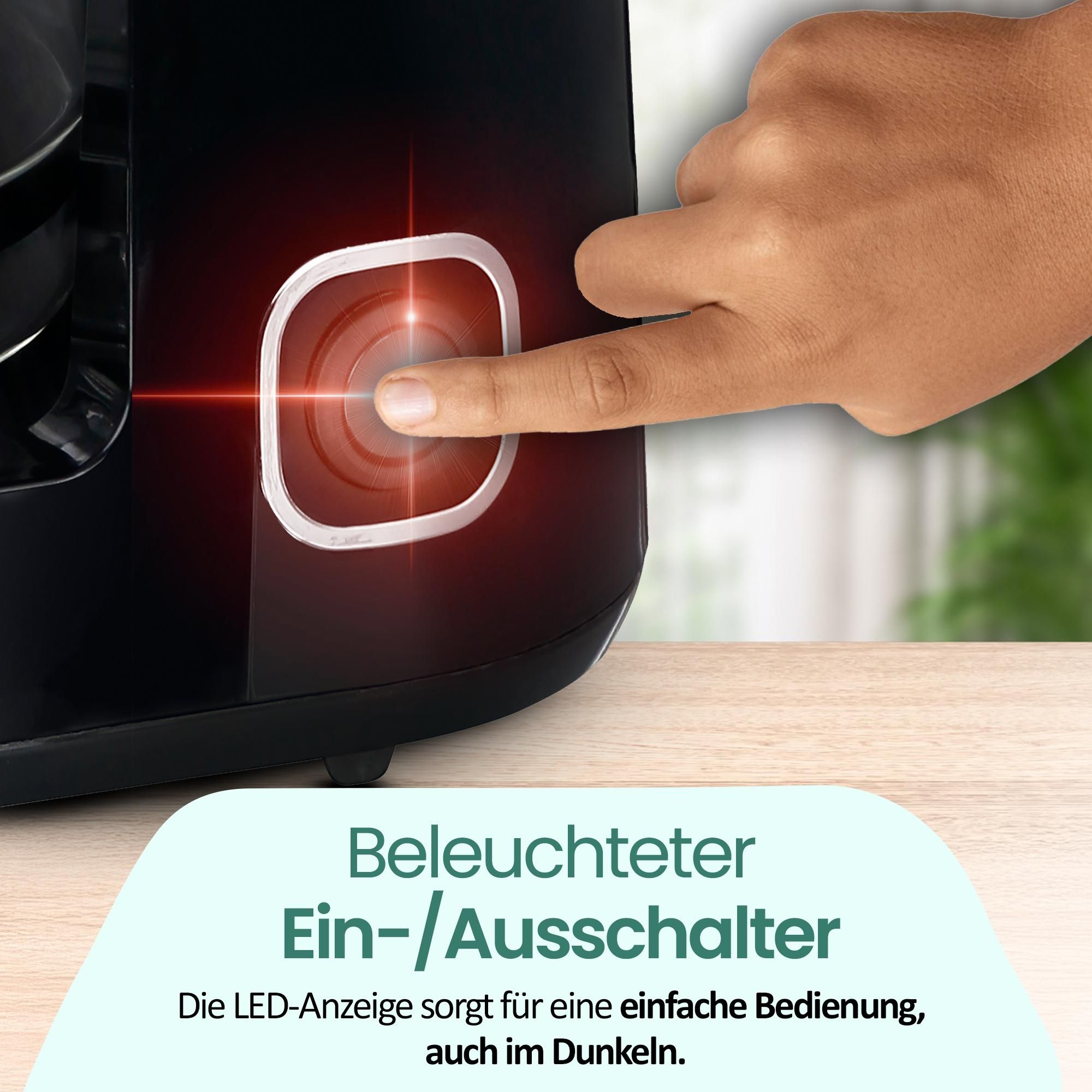 Emerio Kaffeemaschine mit Glaskanne – 1,5 l Filterkaffee – Herausnehmbarer Filter – Tropfstopp-System – 750 W – CME-125129.4