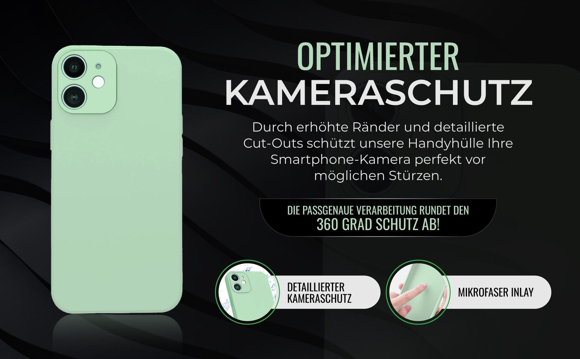 Handyhülle in Türkis für Apple iPhone 11 in detailliertem Kamera Cutout