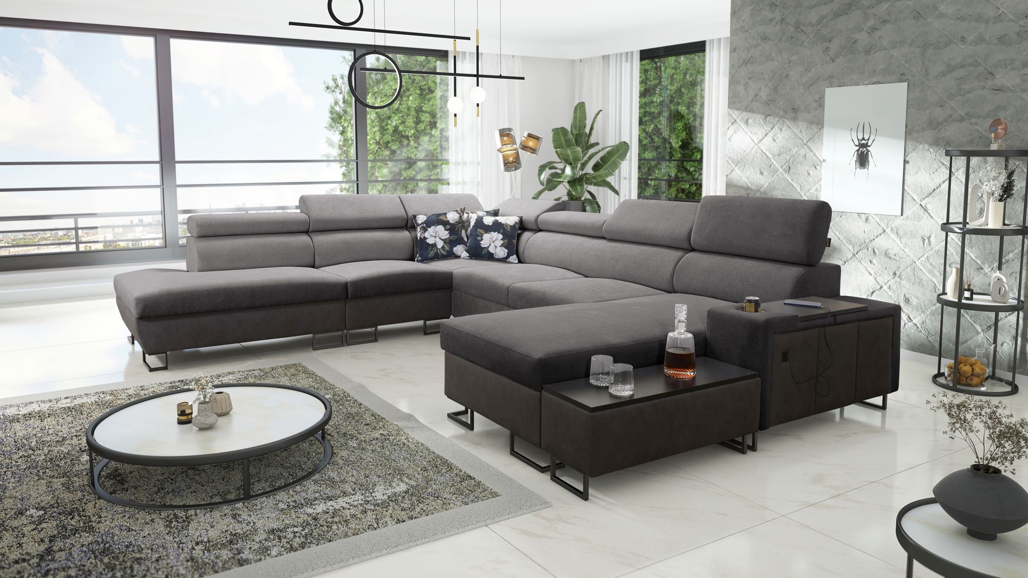 Wohnlandschaft Melodie X grau