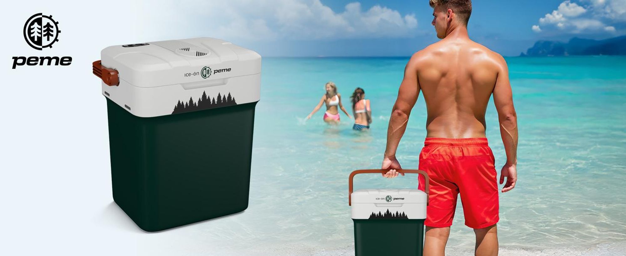 PEME Essential 26 l – elektryczna lodówka turystyczna 12 V / 230 V – termoelektryczna torba chłodząca do samochodu osobowego, na kemping, mini lodówka, pojemnik do podgrzewania, USB, ECO, cicha, czarna