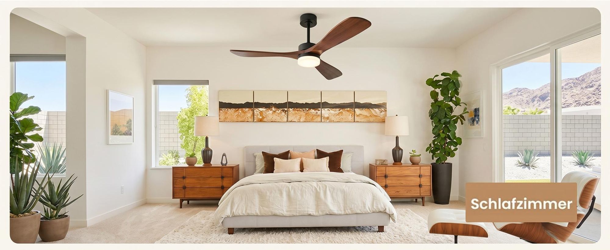 132cm Deckenventilator mit Beleuchtung, 3 Holz Flügeln, Reversible DC Motor, 3 Farbtemperatur Dimmbar, 6 Stufen, APP-Steuerung & Fernbedienung