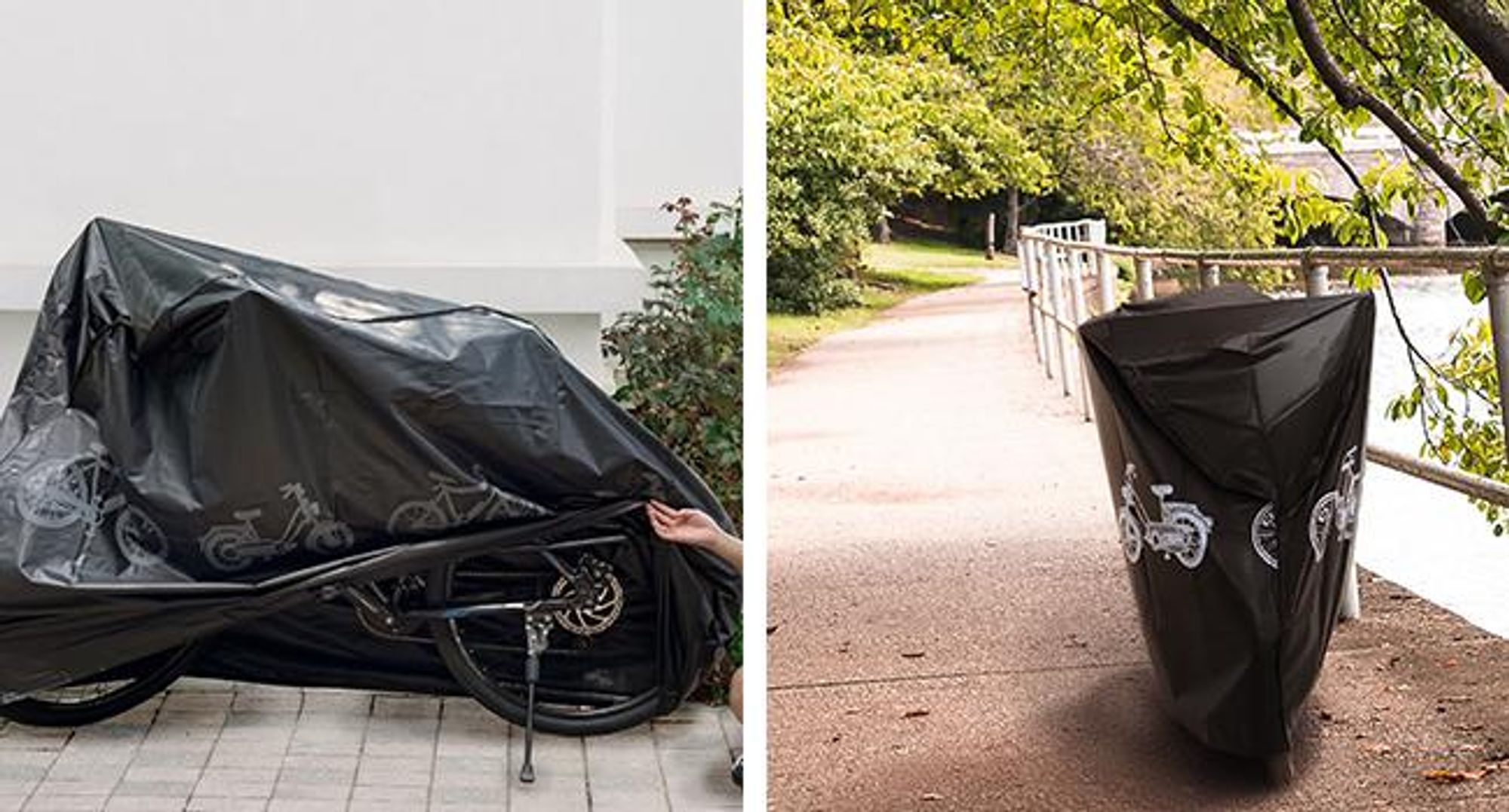KRUMAD Fahrradgarage für 2 Fahrräder, Fahrradabdeckung wasserdicht, PEVA Schutzhülle 200x100 cm, Fahrradplane für MTB 26-29 Zoll