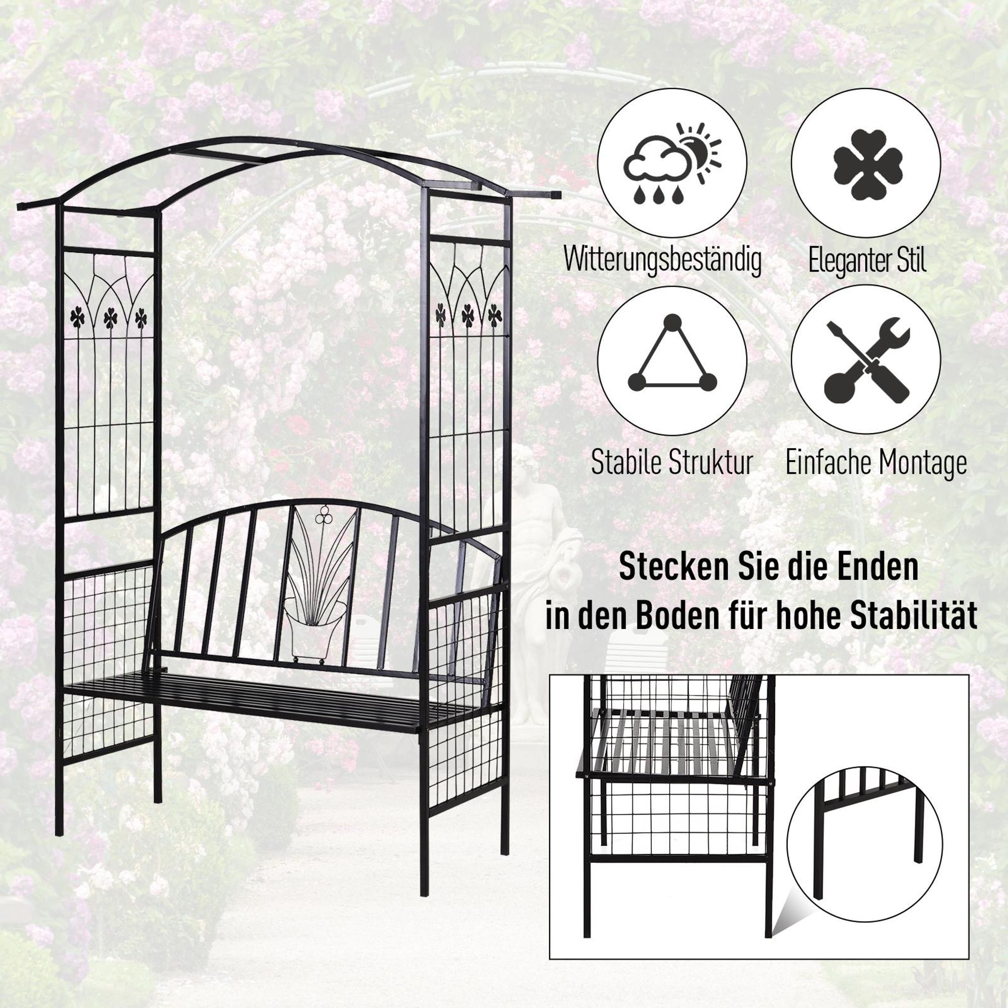 Gartenbogen Gartenbank Torbogen