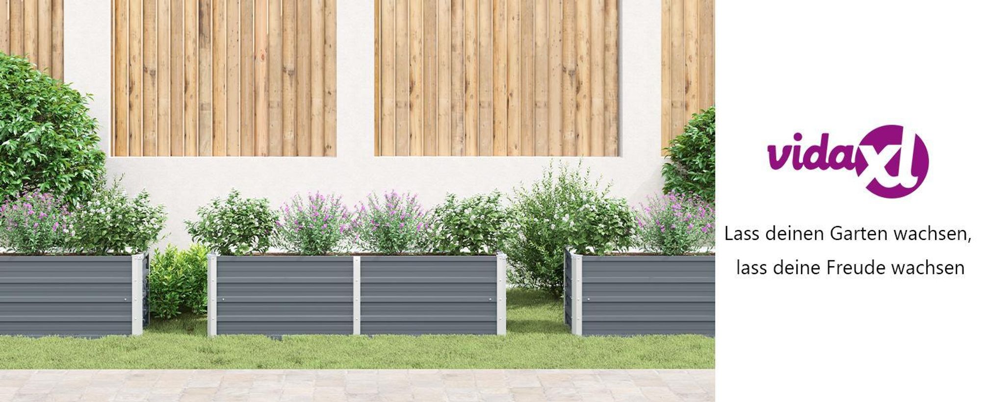 vidaXL Garten-Hochbeet Verzinkter Stahl 160x40x45 cm Grau