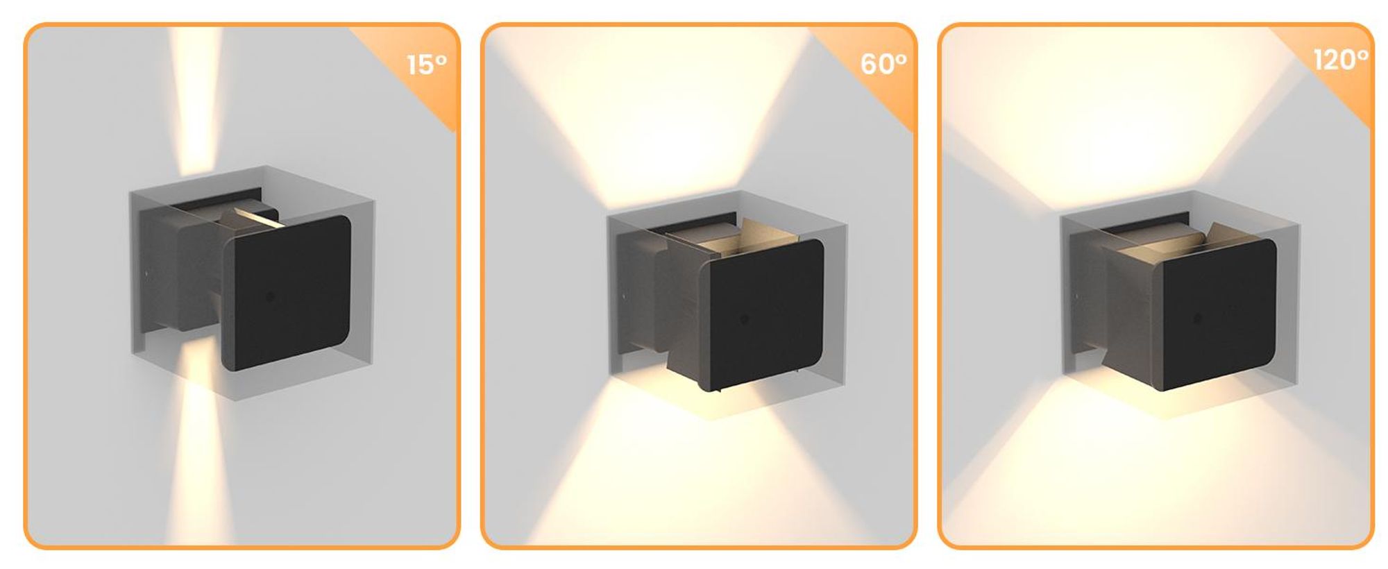 ZMH Led Wandleuchte Innen & Aussen Schwarz Wandlampe 01 Modern Up Down Warmweiß IP65 Wasserdicht Außenwandlampe 5W Einstellbarer Lichtstrahl für Flur Garten