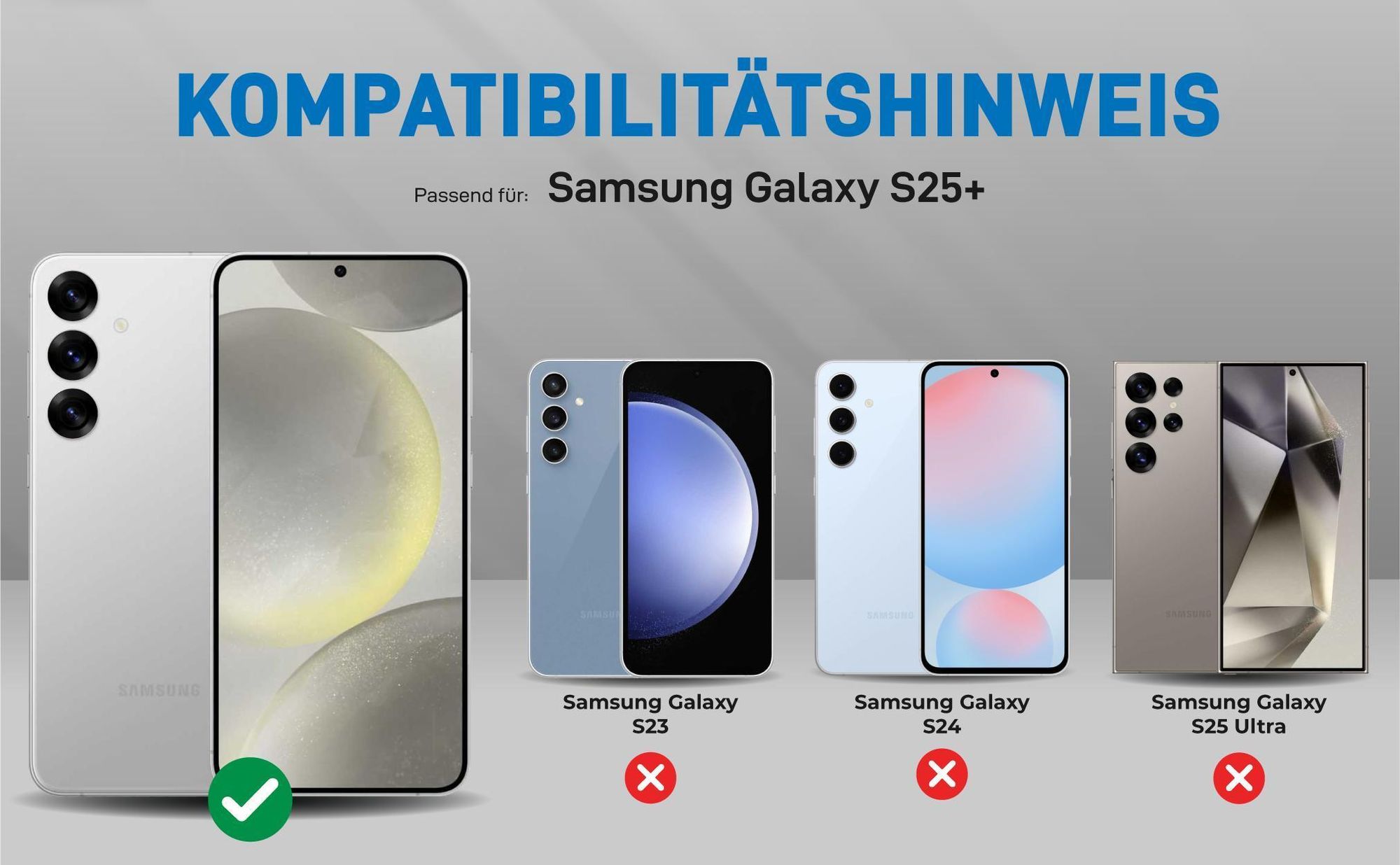 Kompatibilitätshinweise Hülle für Samsung Galaxy S25+