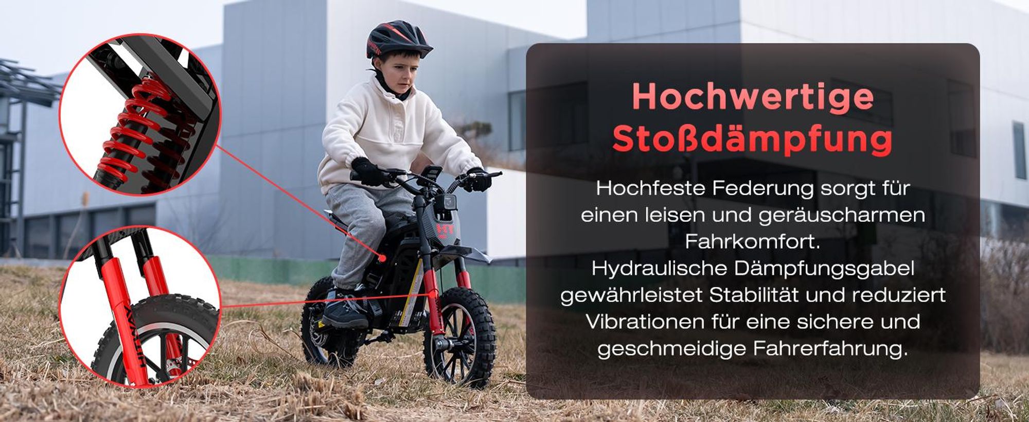 HITWAY HT100 Elektro-Kindermotorrad, 25 km/h, 30–45 km Reichweite, 36V 10,4Ah, 400W, mit LCD‑Display