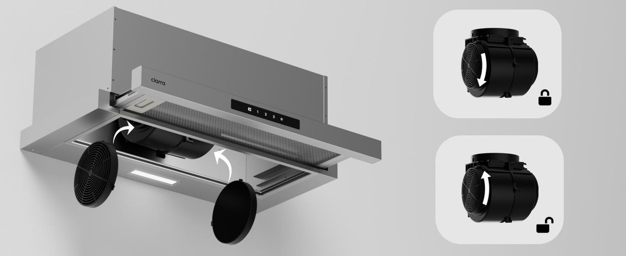 CIARRA CBCF055 Accessori per filtro a carboni attivi per cappa 765A 909A 931B etc., originale 2 pezzi.