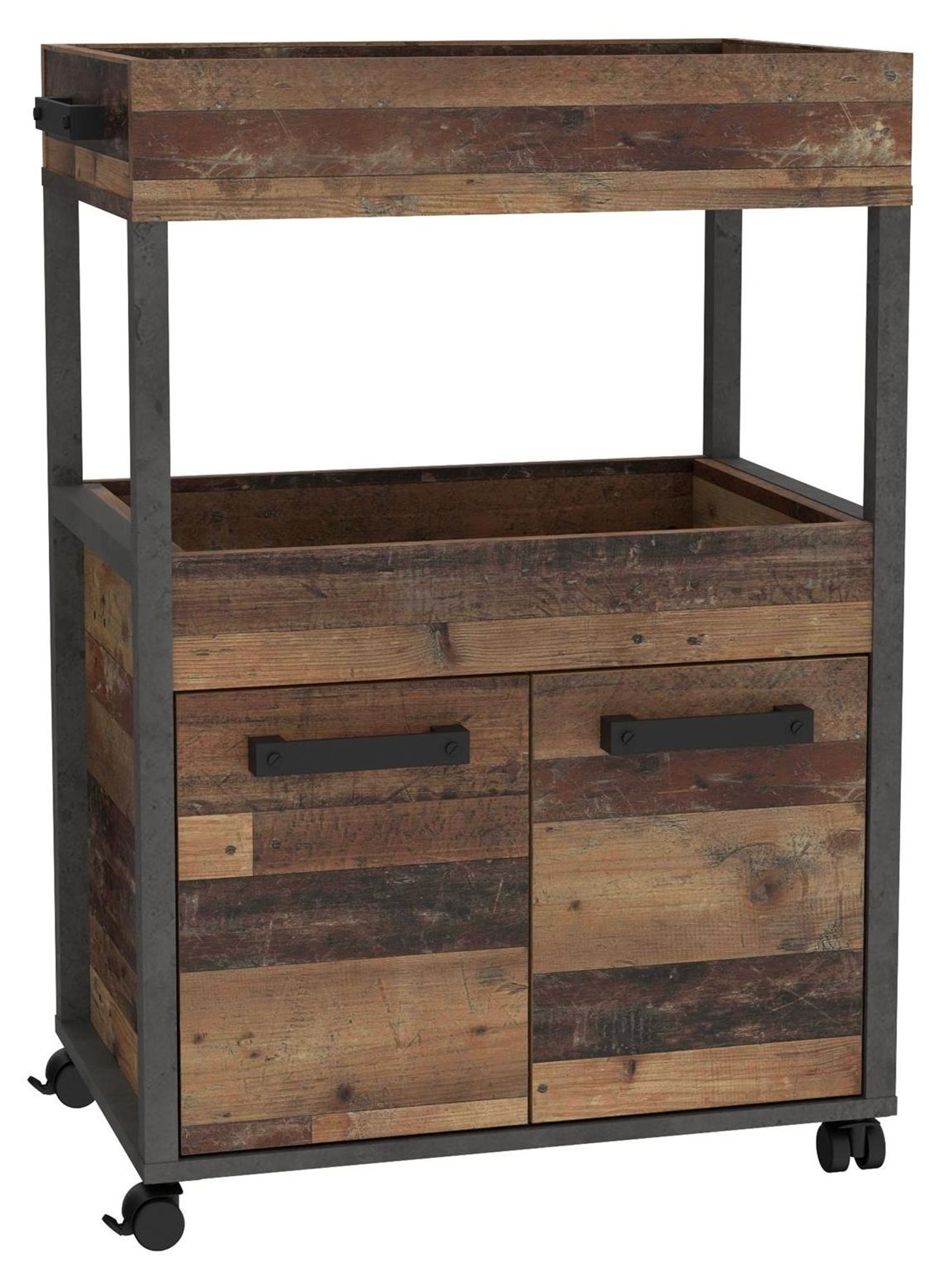 Hydra I – Barschrank im Industrial-Design mit Rollen und viel Stauraum