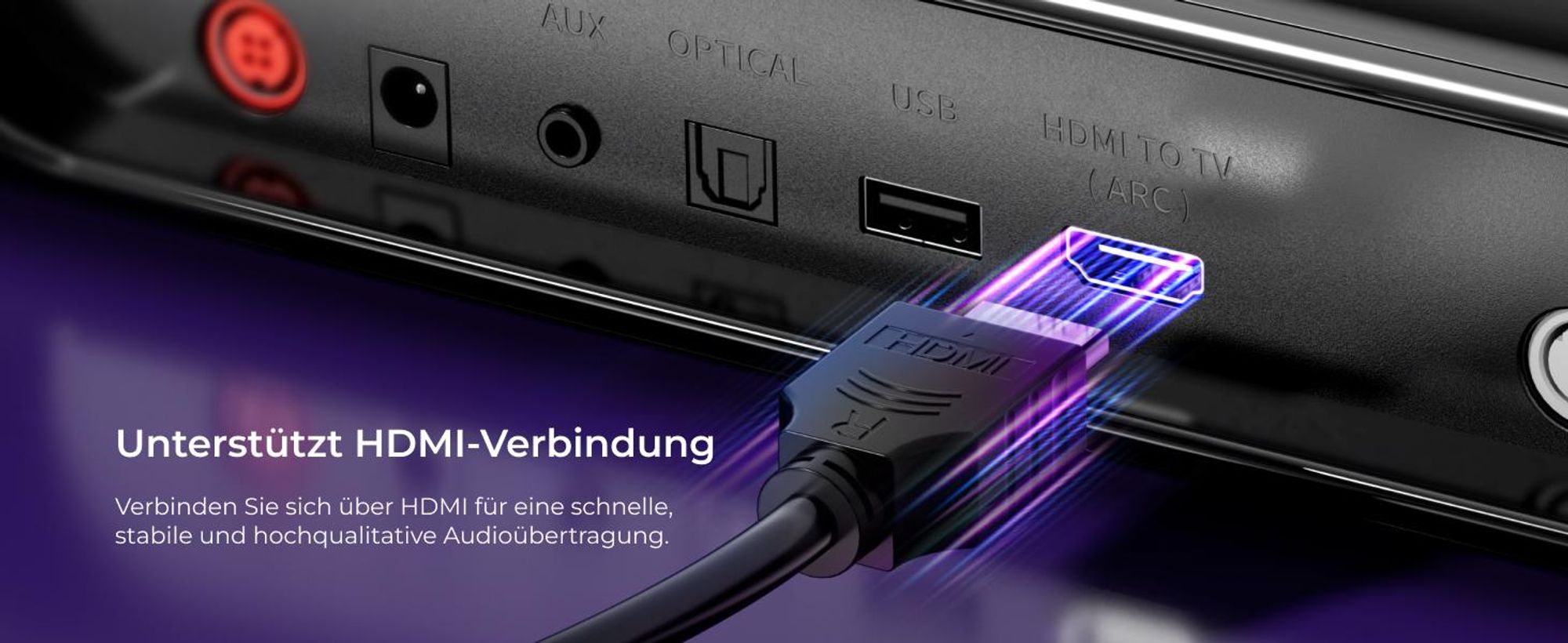 ULTIMEA 7.1ch abnehmbare Soundbar mit RGB Licht, Virtual Surround Sound System mit Subwoofer, 2 Surround Lautsprecher, 410W