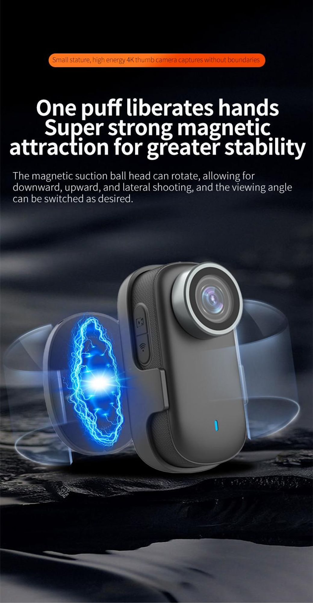 4K-WLAN-Mini-Actionkamera für Outdoor-Sport, handliche Taschenkamera, tragbarer Helm- und Motorrad-Camcorder für Vlogs, Radfahren und als Bodycam