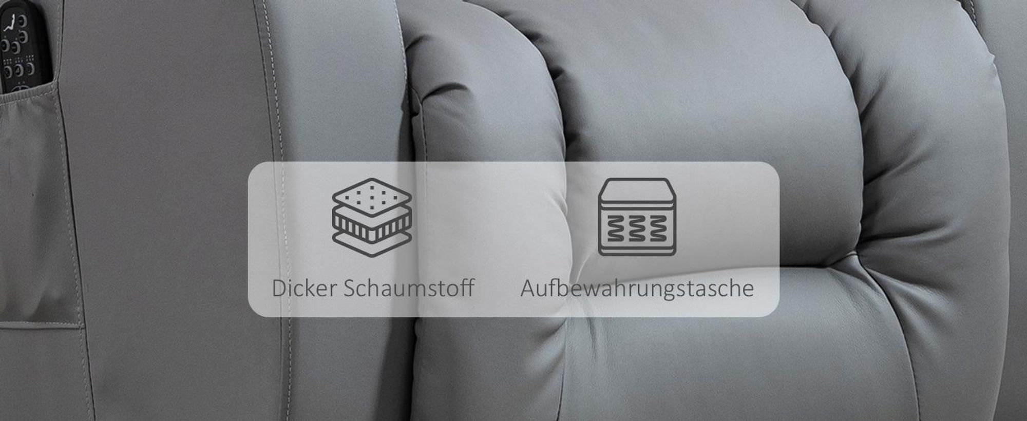 HOMCOMRelaxsessel verstellbar Massagesessel mit Liegefunktion Heizung