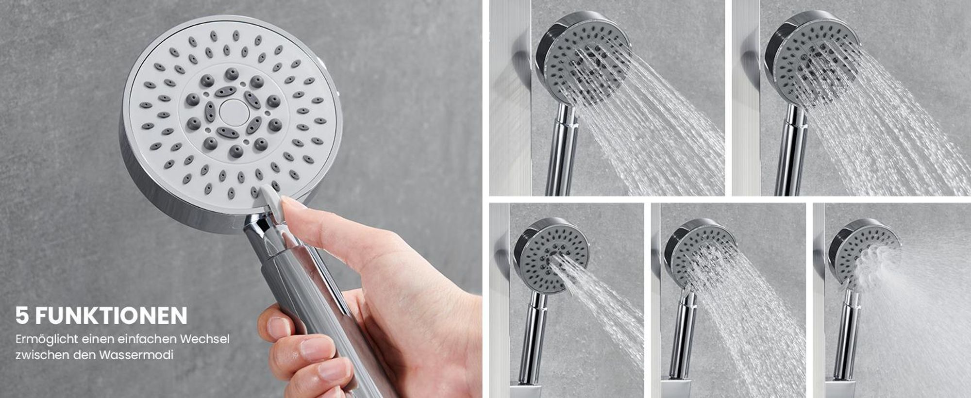 Duschpaneel Regendusche, Edelstahl Dusche Armaturen LED 3 x Massagedüsen Duschsystem Duschsäule Duscharmatur Wasserfall mit Temperatur Display Duschsystem aus Gebürstet