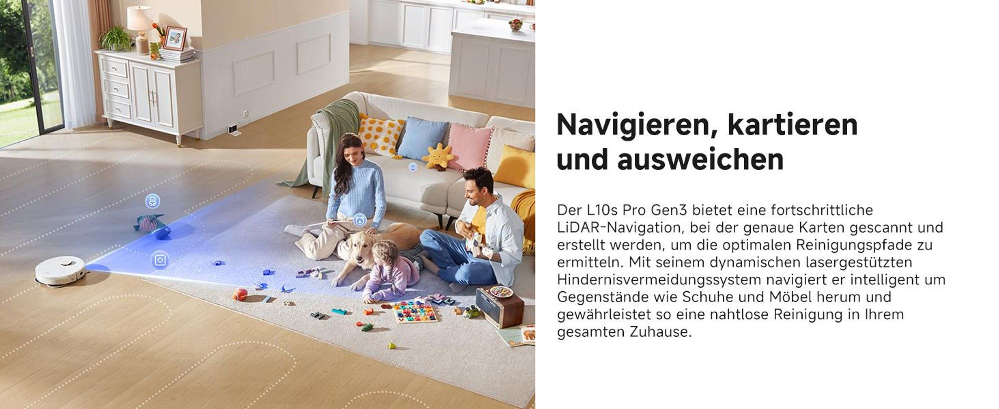 Dreame L10s Pro Gen3 Roboter Saugroboter Mit Wischfunktion,13000Pa Saugleistung,Intelligentes DuoScrub-Mop,7mm Auto-Lift,Teppichreinigung,5200mAh,Weiß