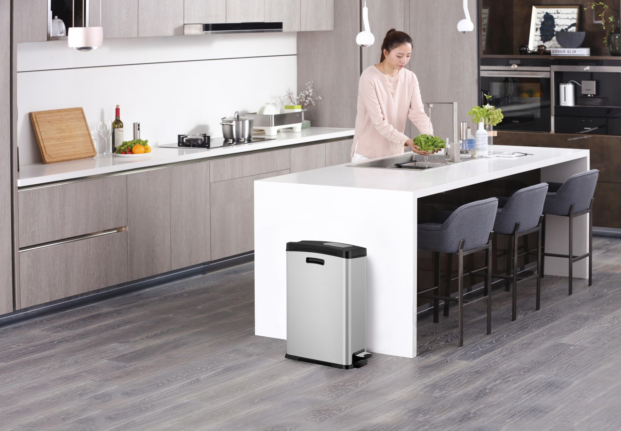 EKO - Rejoice Treteimer 30 Liter - Stainless steel Plastic - Matt Edelstahl