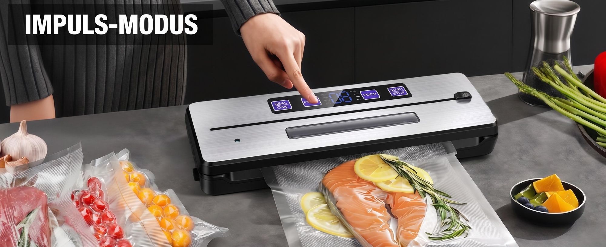 Profi Vakuumiergerät (-80kPa, 30cm) mit UV-Desinfektion & Zubehör