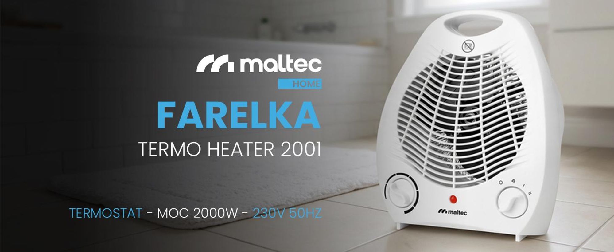 Biała prosta farelka grzejnik z termowentylatorem