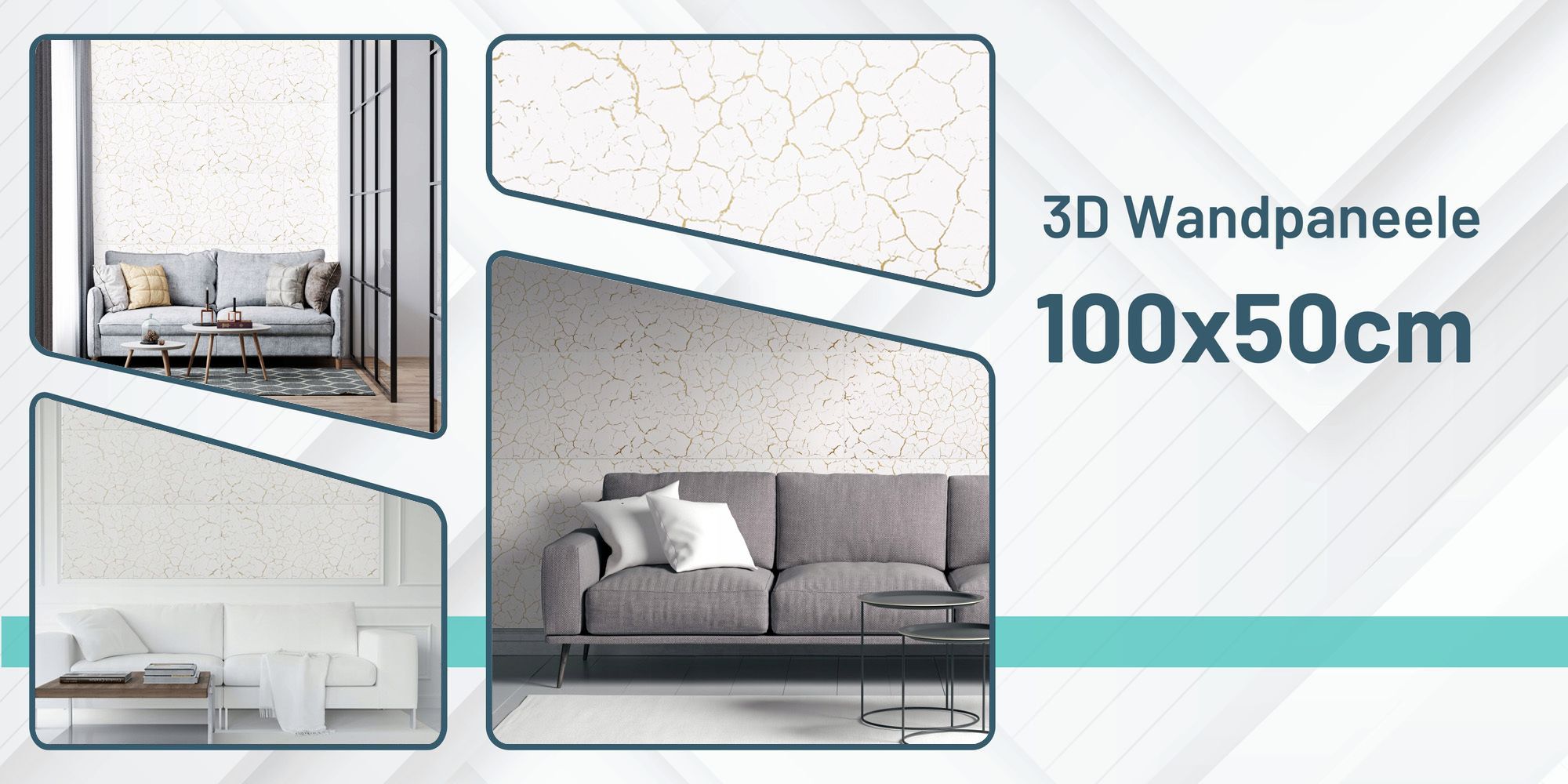 DECCART | 3D Deckenplatten | Desert 04XL Wandplatten | Betonimitation | 100x50cm | 4m2