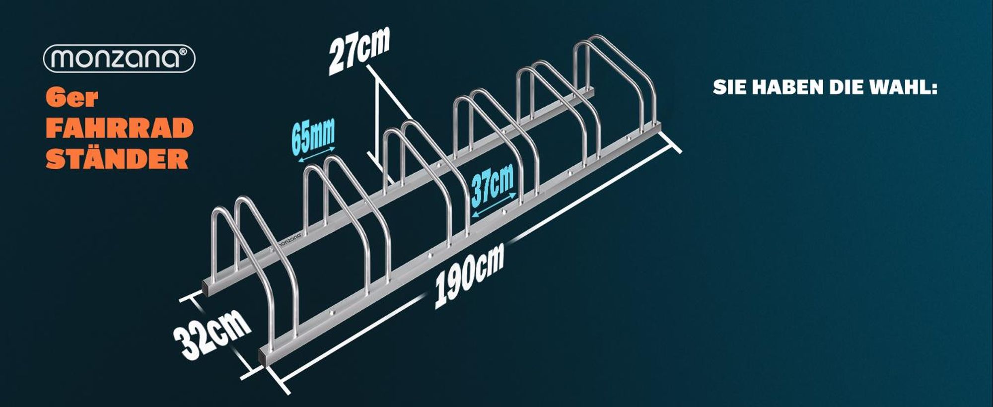 MONZANA Fahrradständer für 6 Fahrräder
