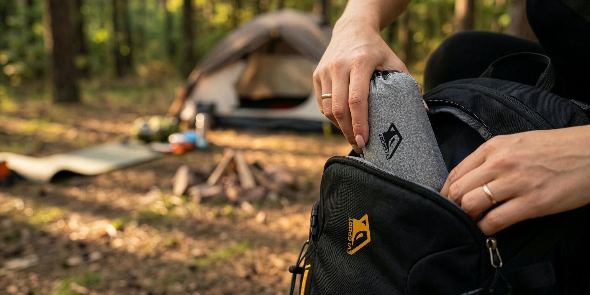 Aufblasbares Reisekissen Campingkissen EVI SPORT AirIQ - Kopf & Nackenkissen für Reise Flugzeug Auto, Grau