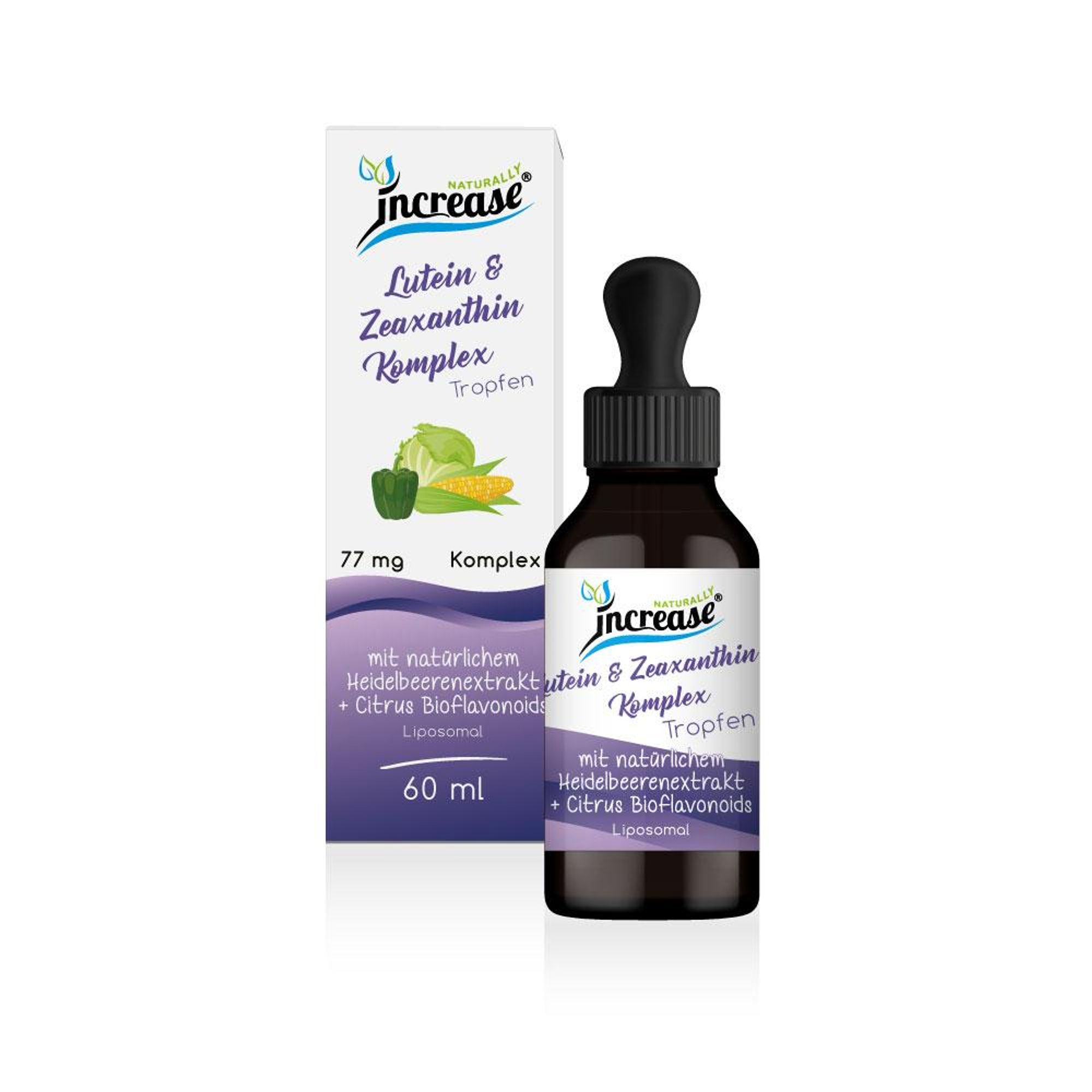 Liposomale Lutein & Zeaxanthin Komplex  Tropfen hochdosiert - (23.100mg Lutein & Zeaxanthin Komplex pro Packung) 77mg Komplex pro Tag