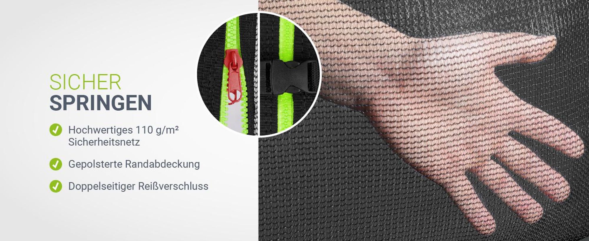 Juskys Trampolin JumpMaster L Ø 305 cm mit Sicherheitsnetz & Leiter