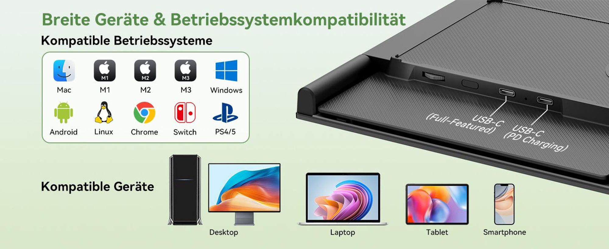 Blackview DCM8 Pro 15,6" FHD, Dual-Screen Tragbarer Monitor mit echtem 1-Kabel-Setup (USB-C), 4,5mm, 1kg, Augenschutz, für Laptop/Phone/Switch/PS5