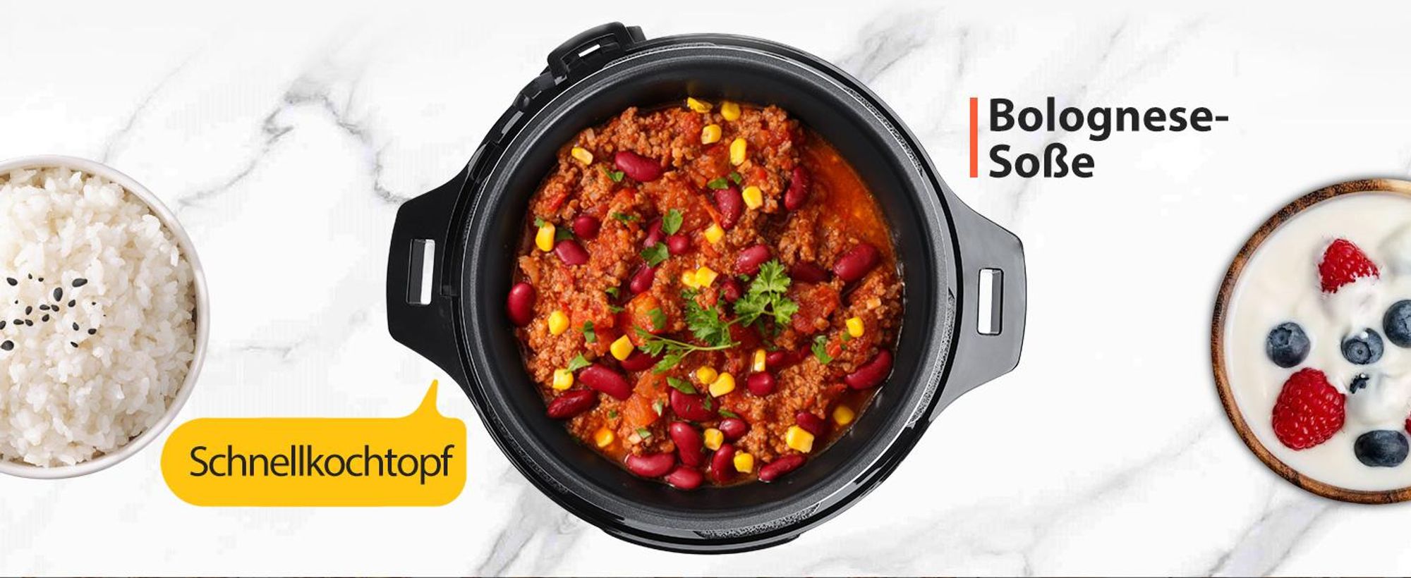 Aigostar - Reiskocher 6L Schnellkochtopf , 1000W Pressure Cooker, 18-in-1 Multikoche, 24h Timer & Warmhalte, Antihaftbeschichtung
