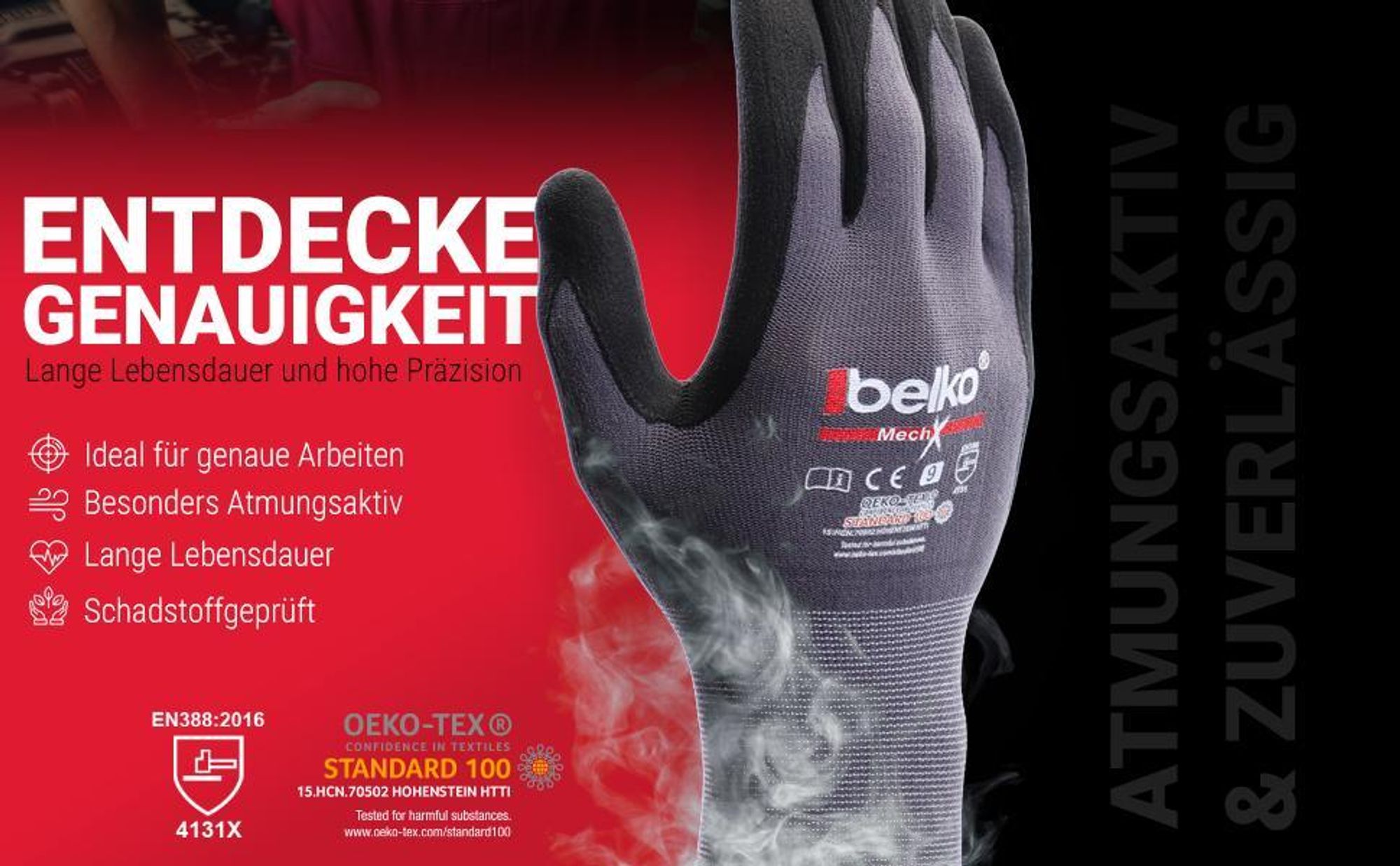 Belko® MechX Arbeitshandschuhe Montagehandschuhe Mechanikerhandschuhe Nylon Gr. 7 (S) - 24 Paar