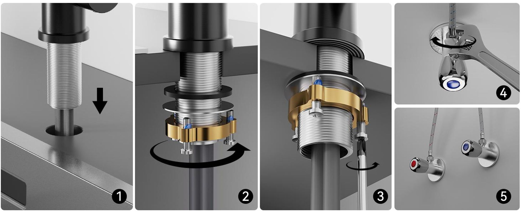 Wasserhahn Küche Magnetisch Schwarz, 2 Strahlarten Flexibel, 360° Drehbar Spültischarmatur, 304 Edelstahl Küchenarmatur Cecipa Einhandmischer