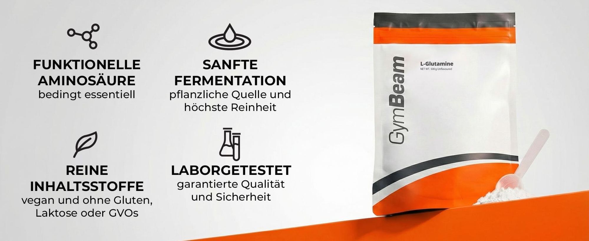 GymBeam - L-Glutamin, 500 g, Zitrone Limette
